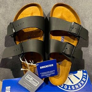 Birkenstock Arizona Women’s Sandals Soft Footbed Birko-Flor Black Size 7 US